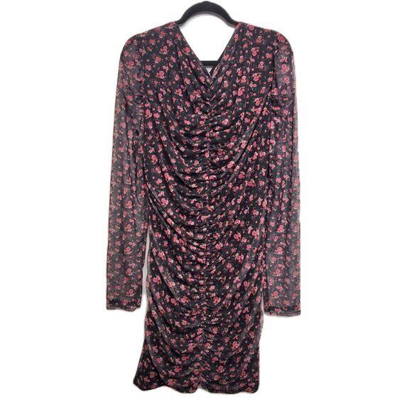 NWT In The Style x Liberty Black Floral Puff Sleeve Mini Dress 20 - Picture 6 of 9